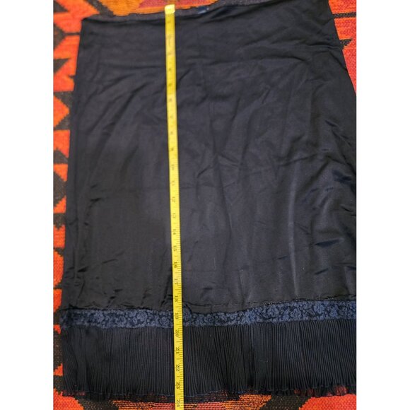 Vanity Fair Navy Lace & Pleated Hem Slip Skirt - Picture 5 of 7